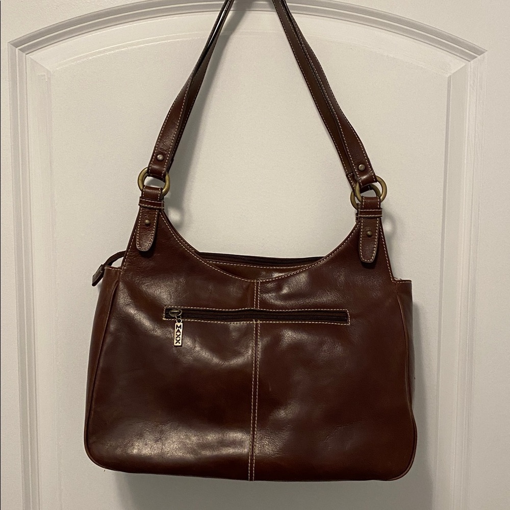 MAX New York Brown Leather Shoulder Bag - Picture 2 of 14